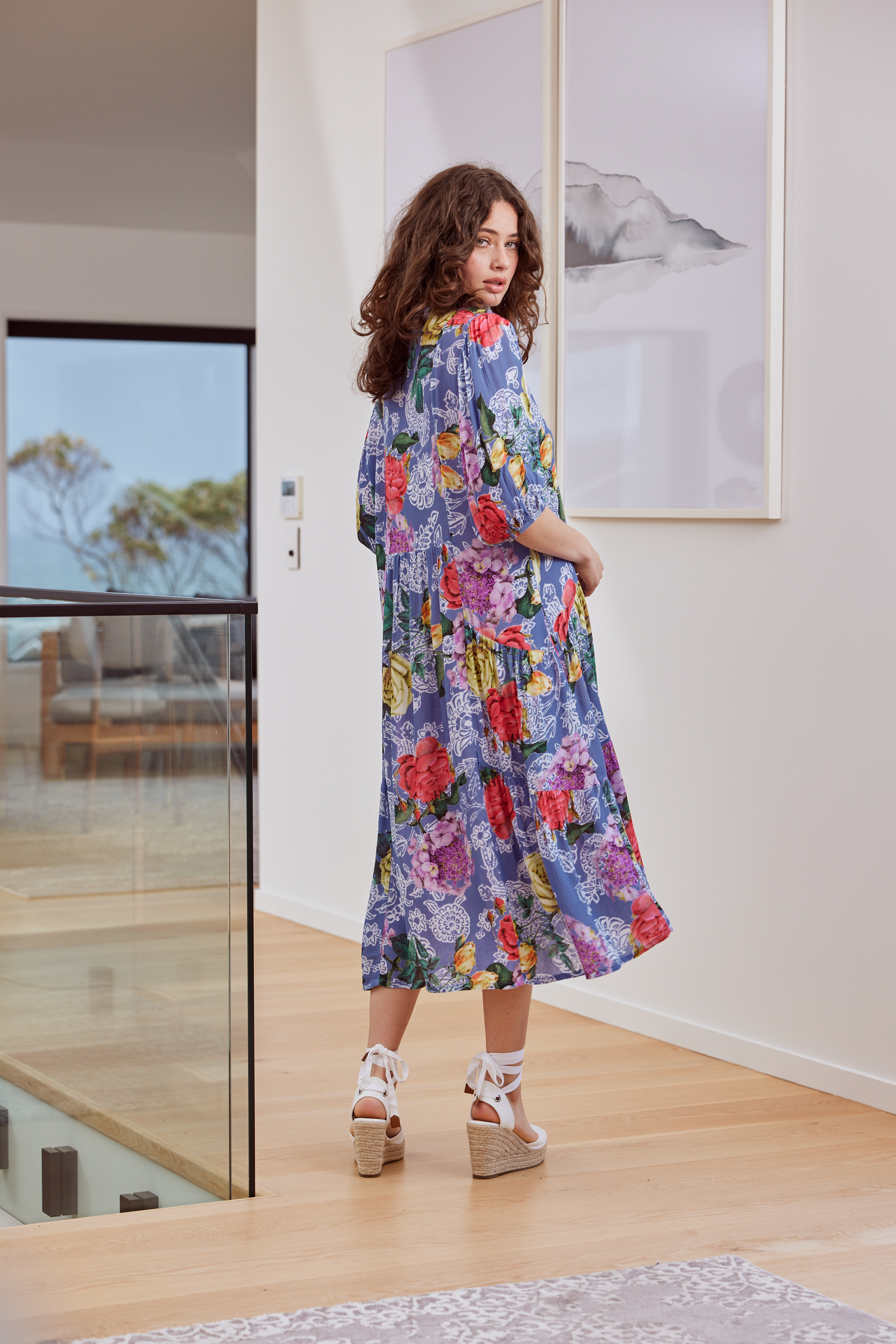 Dresses BLUE ROSE DRESS Hartleys Fashion